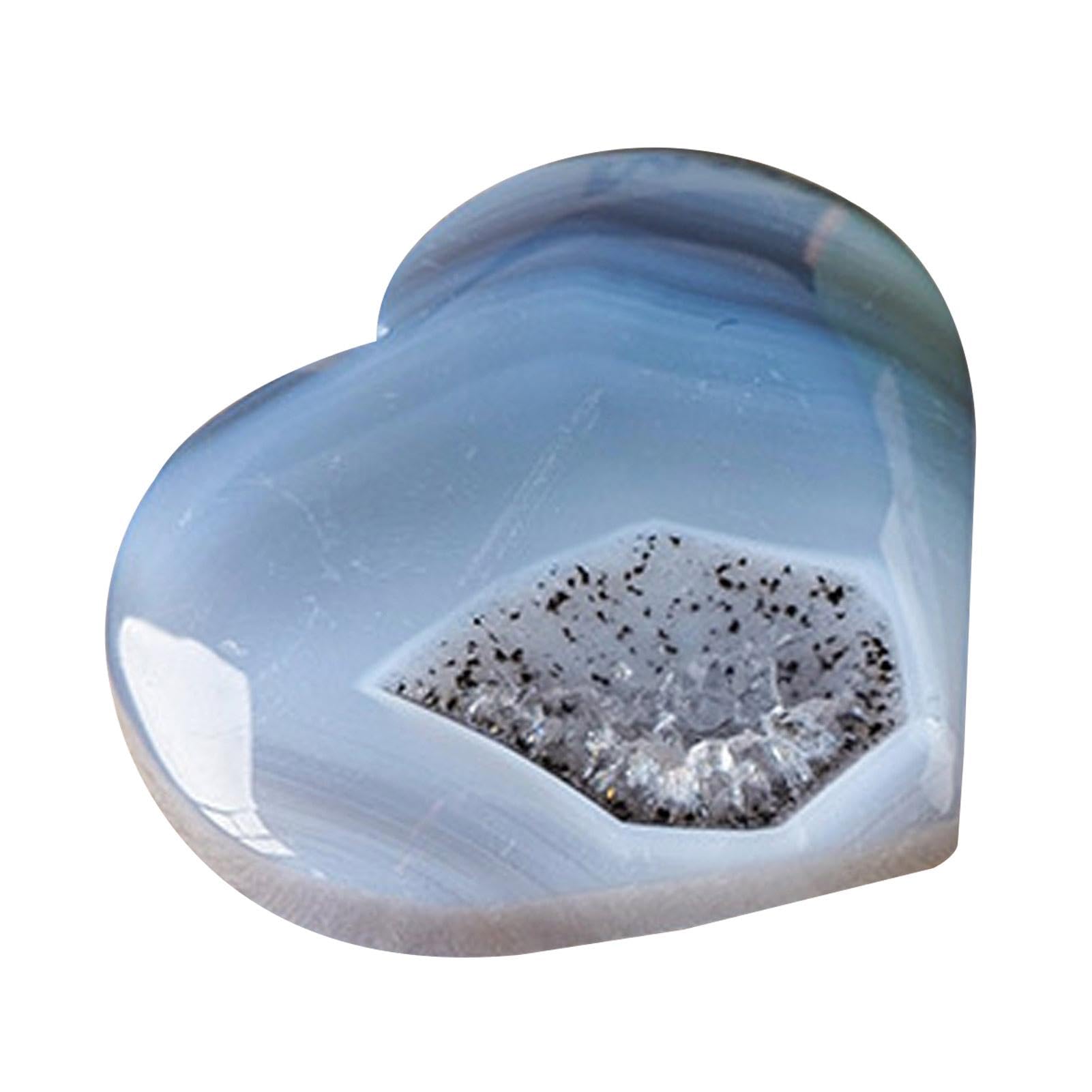 Amazon.co.jp: 瑪瑙ジオード ハートパームストーン、クリスタルメノウ